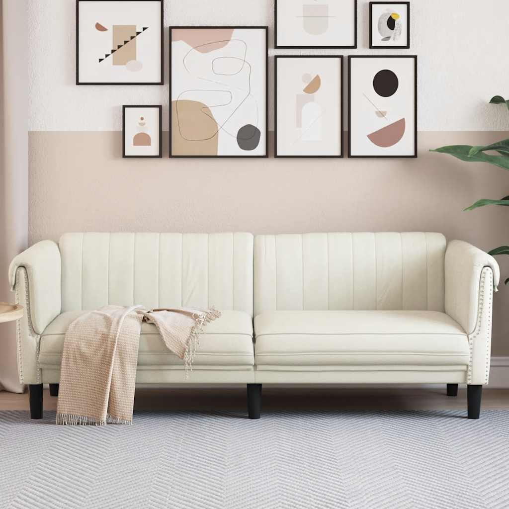 Fauteuil en Cuir Daim Style Industriel-Crème-3 places-La-Fabrique-Industrielle