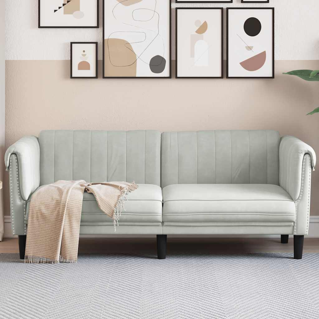 Fauteuil en Cuir Daim Style Industriel-Gris clair-2 places-La-Fabrique-Industrielle