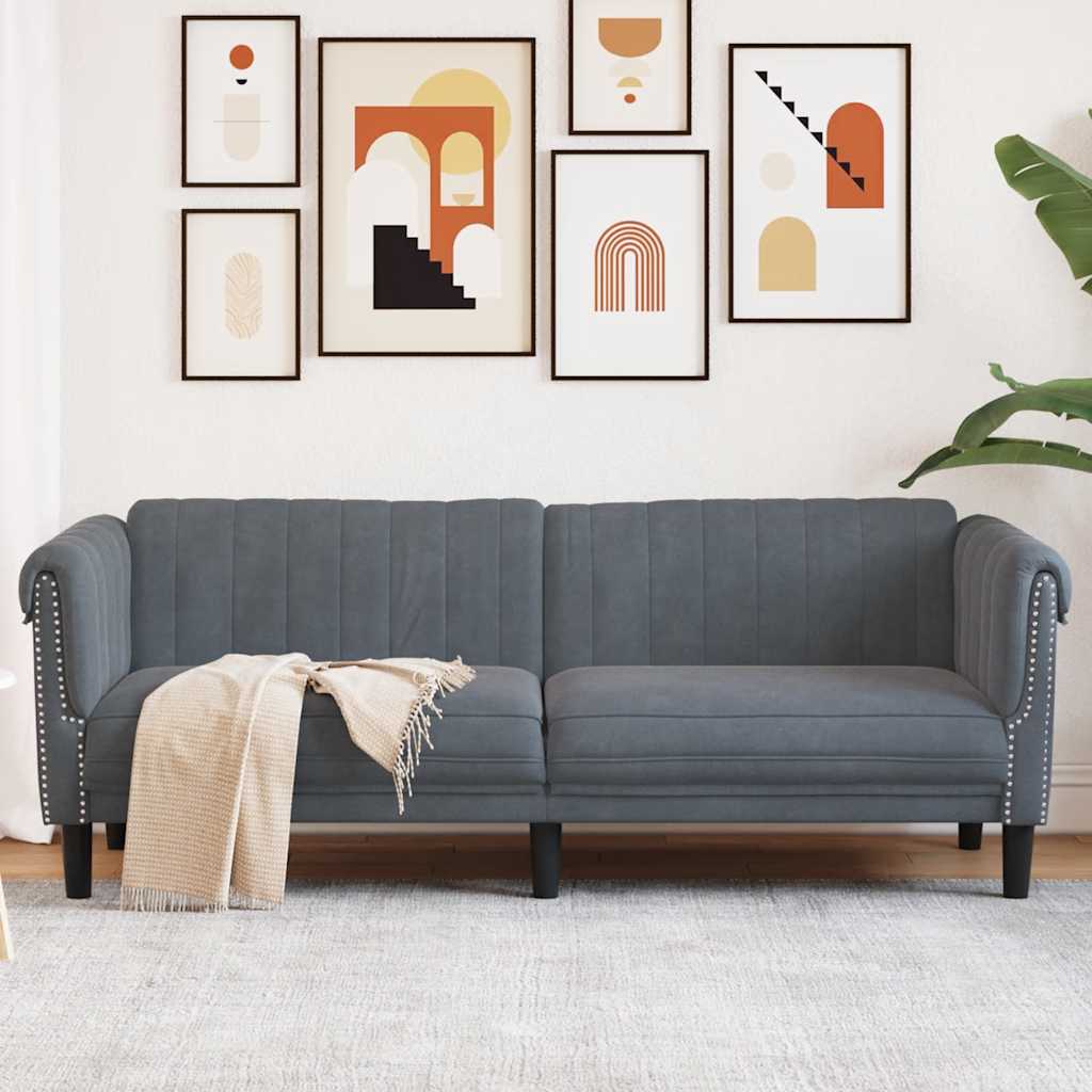 Fauteuil en Cuir Daim Style Industriel-Gris foncé-3 places-La-Fabrique-Industrielle
