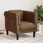 Fauteuil en Cuir Daim Style Industriel-Marron-Canapé-La-Fabrique-Industrielle
