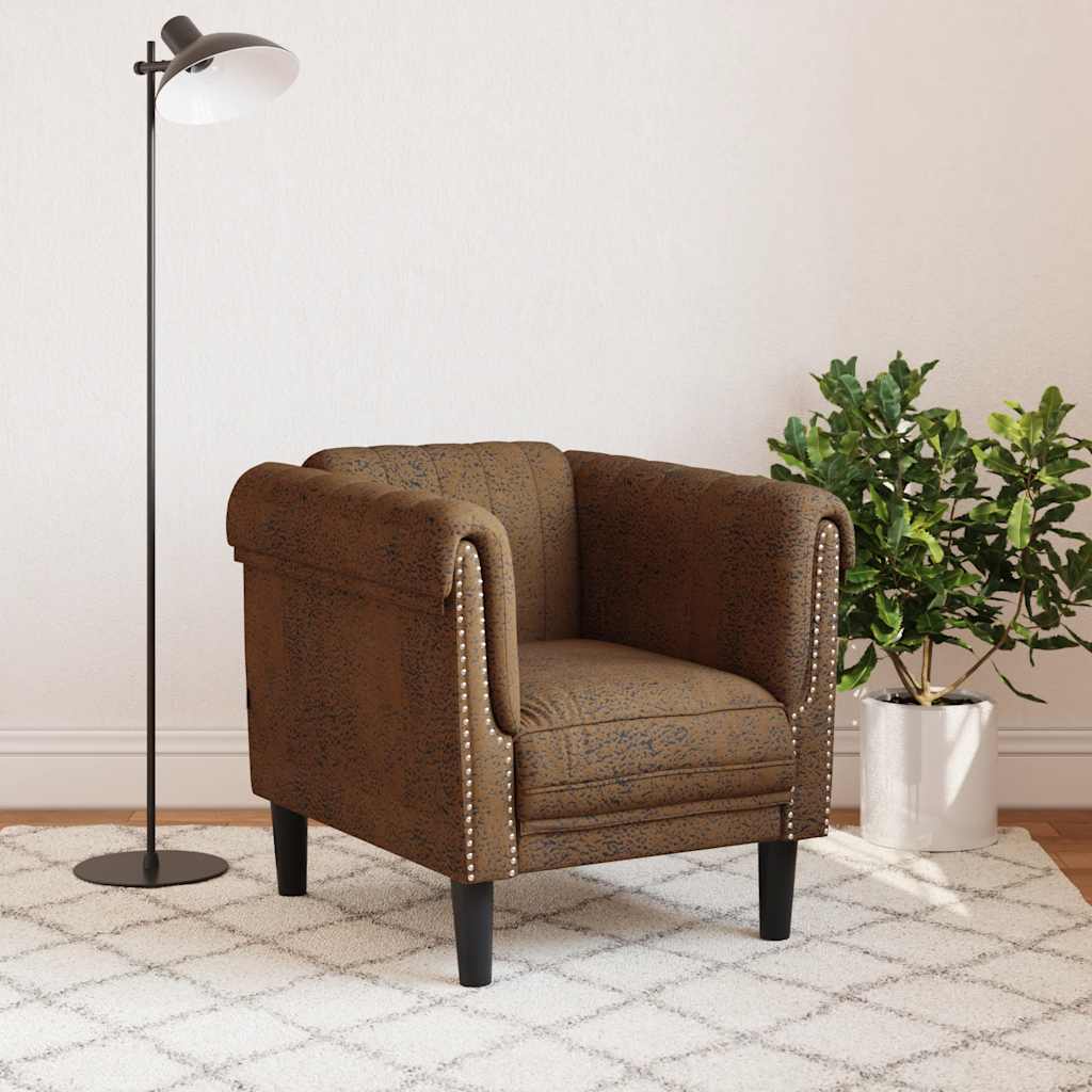 Fauteuil en Cuir Daim Style Industriel-La-Fabrique-Industrielle