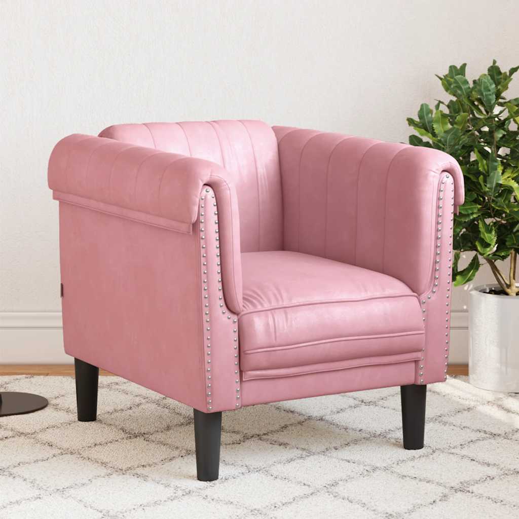 Fauteuil en Cuir Daim Style Industriel-pink?-Canapé-La-Fabrique-Industrielle