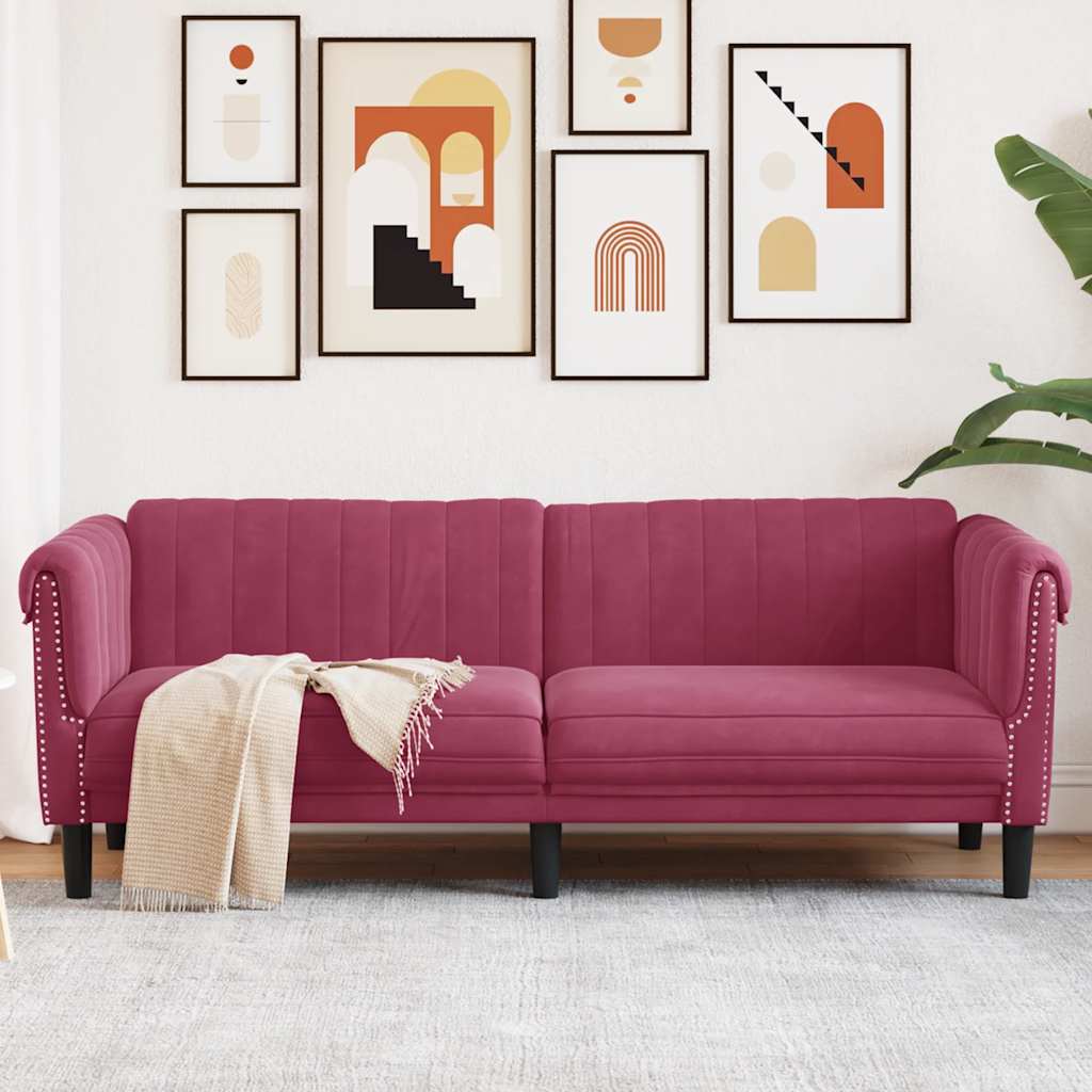 Fauteuil en Cuir Daim Style Industriel-wine?-3 places-La-Fabrique-Industrielle