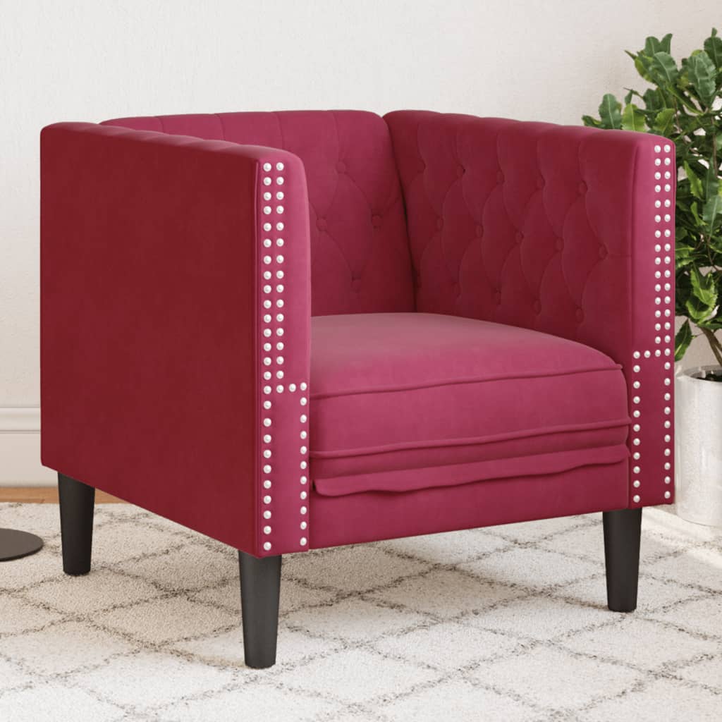 Fauteuil en Cuir Industriel Chesterfield-Rouge bordeaux-1 place-La-Fabrique-Industrielle