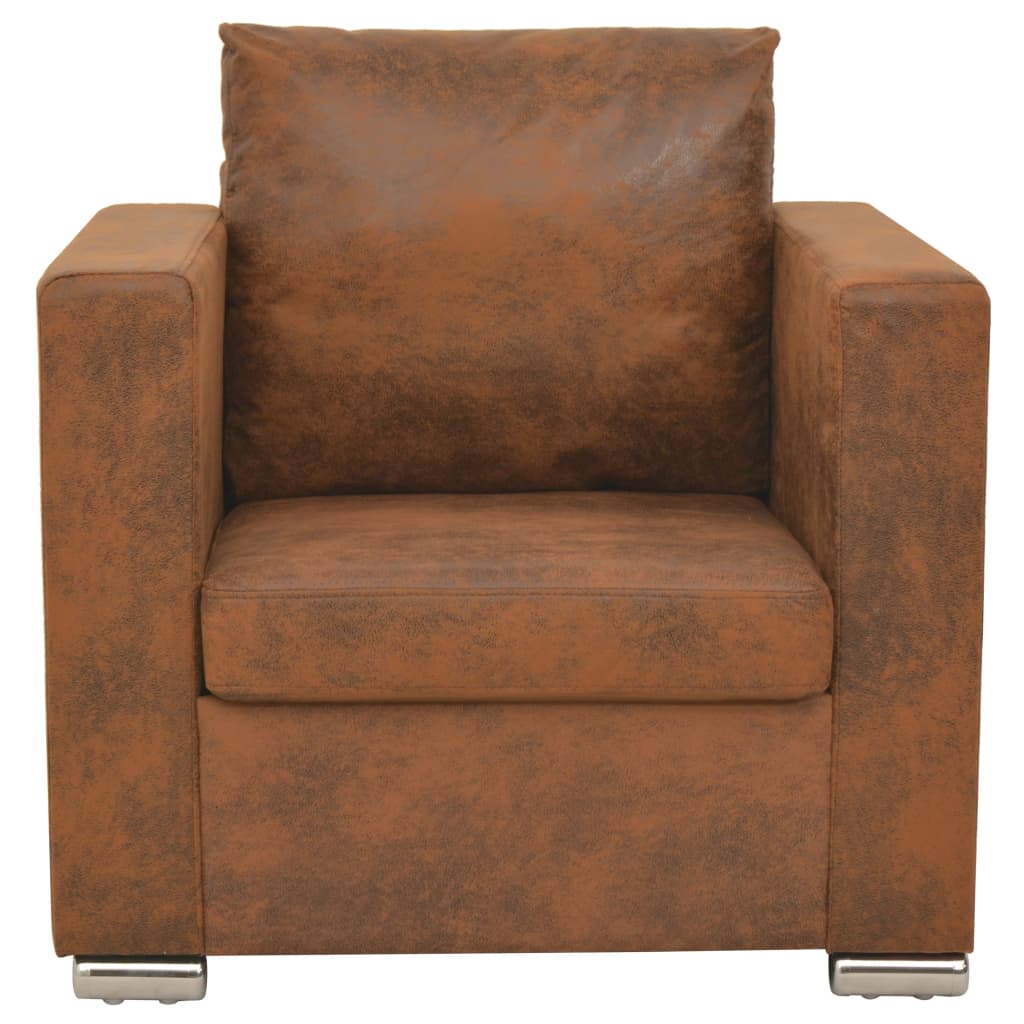 Fauteuil en Similicuir Marron Type Industriel-La-Fabrique-Industrielle