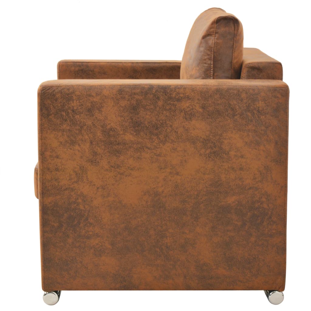 Fauteuil en Similicuir Marron Type Industriel-La-Fabrique-Industrielle