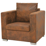 Fauteuil en Similicuir Marron Type Industriel-La-Fabrique-Industrielle