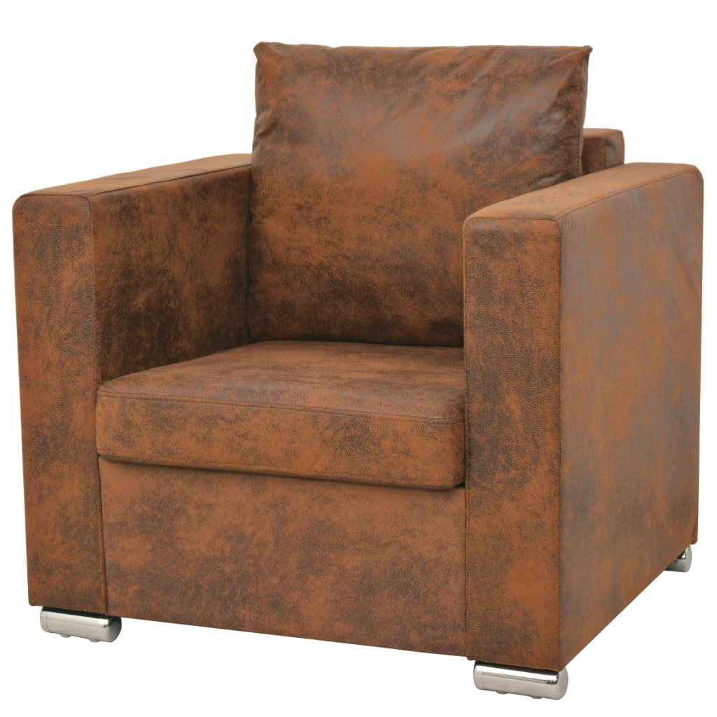 Fauteuil en Similicuir Marron Type Industriel-La-Fabrique-Industrielle