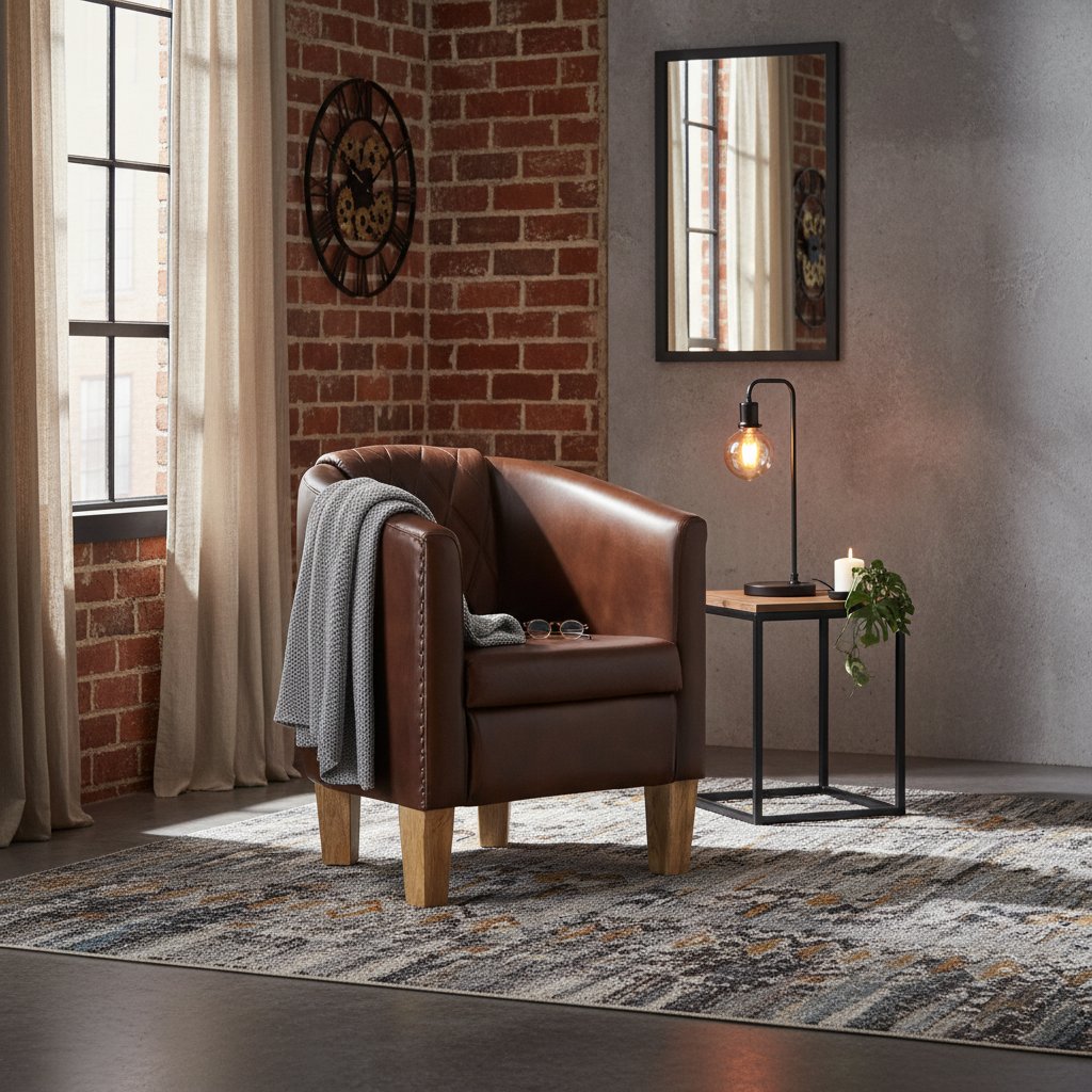 Fauteuil Cabriolet Moderne en Cuir Véritable