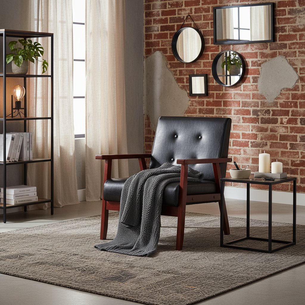 Fauteuil Industriel Vintage en Similicuir