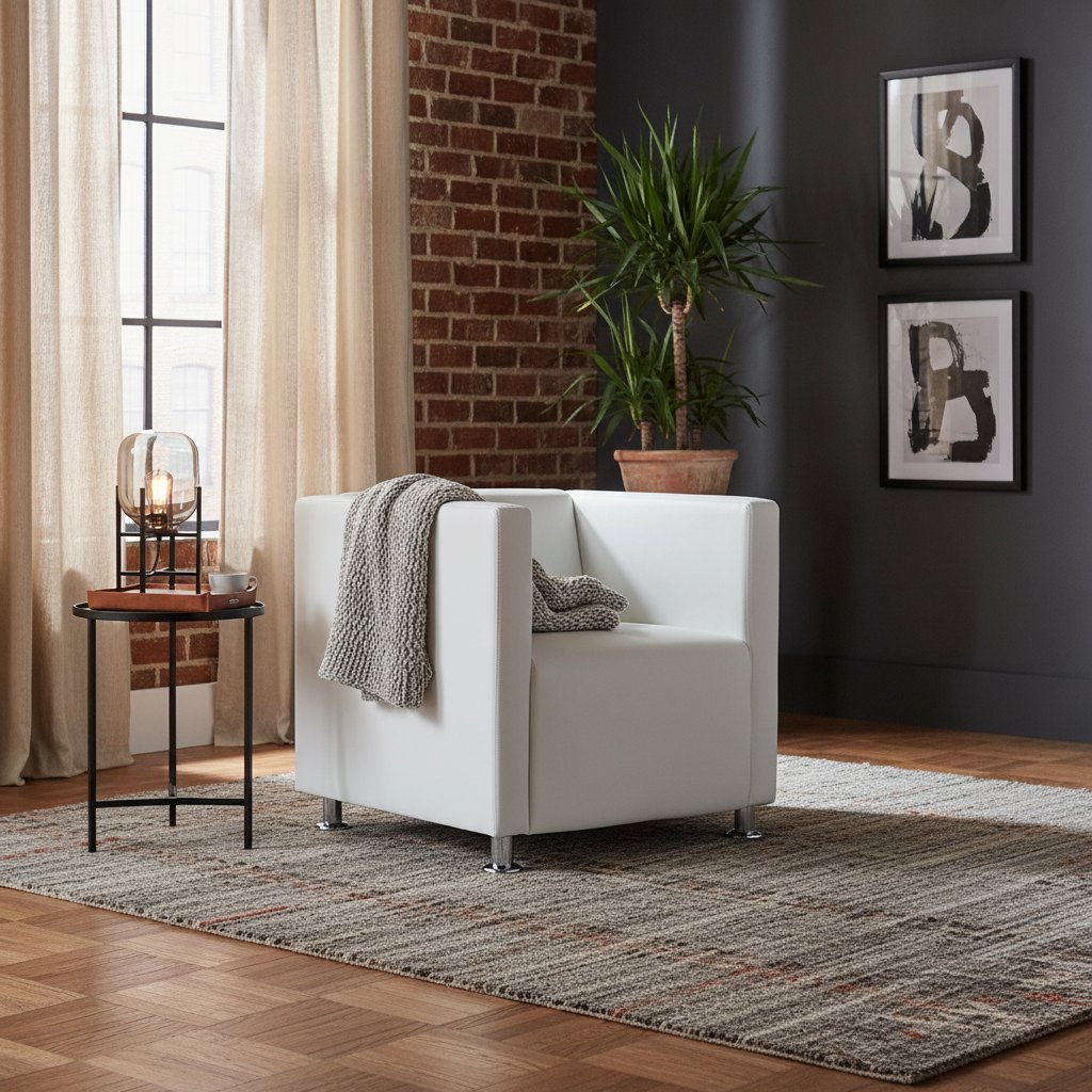 Fauteuil Industriel en Métal et Cuir Synthétique