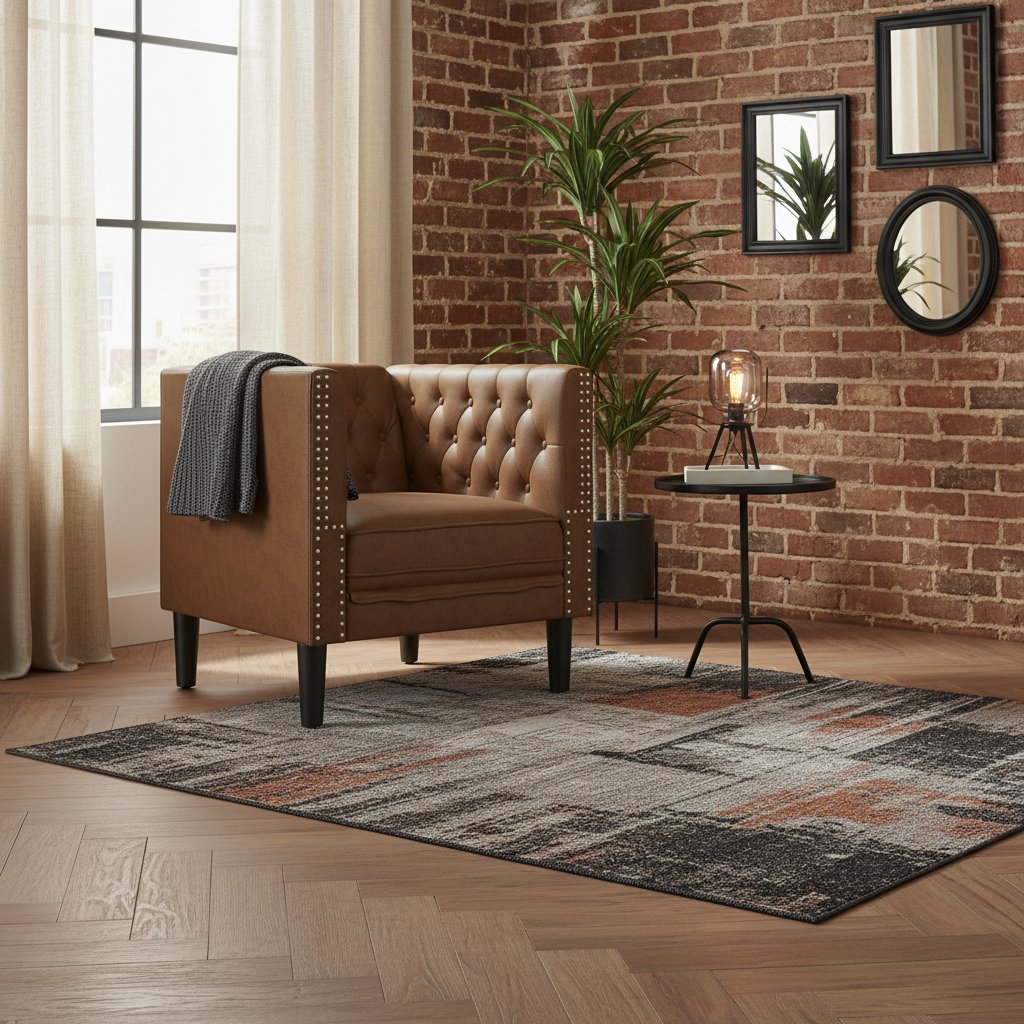 Fauteuil en Similicuir Daim Industriel Chesterfield