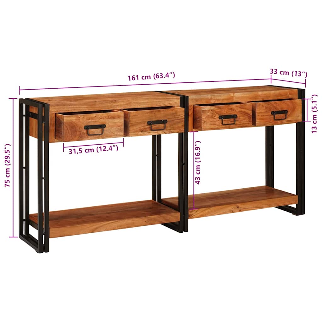 Grande Console en Bois Élégante et Industrielle-La-Fabrique-Industrielle