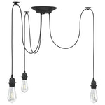 Grande Suspension Industrielle en Métal Noir-1-avec 3 porte-lampes-La-Fabrique-Industrielle