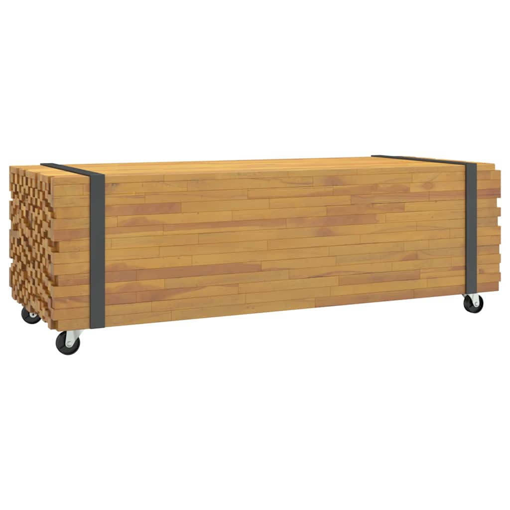 Grande Table Basse en Bois de Teck-La-Fabrique-Industrielle