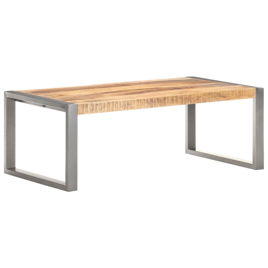 Grande Table Basse en Bois et Acier Industriel-La-Fabrique-Industrielle