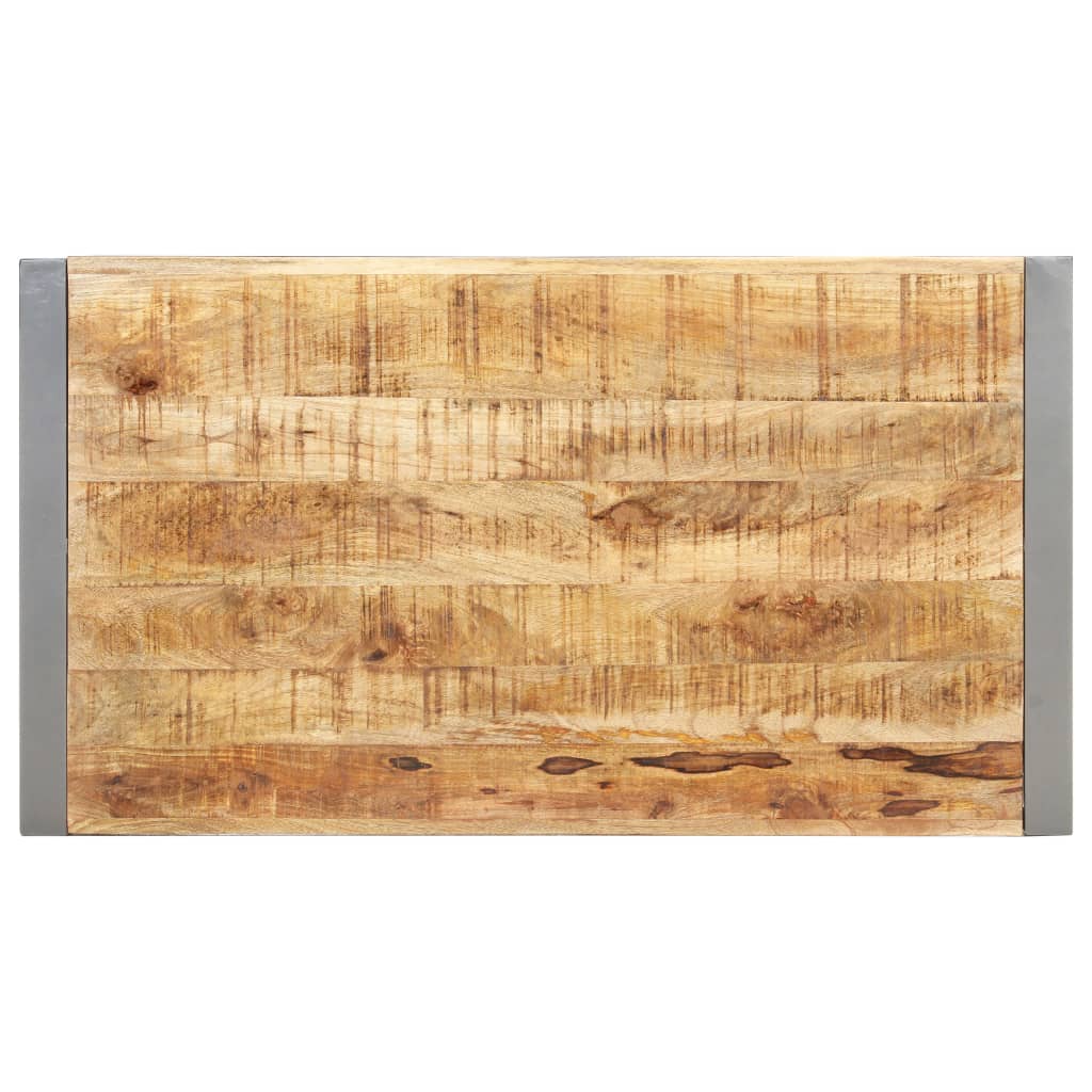 Grande Table Basse en Bois et Acier Industriel-La-Fabrique-Industrielle