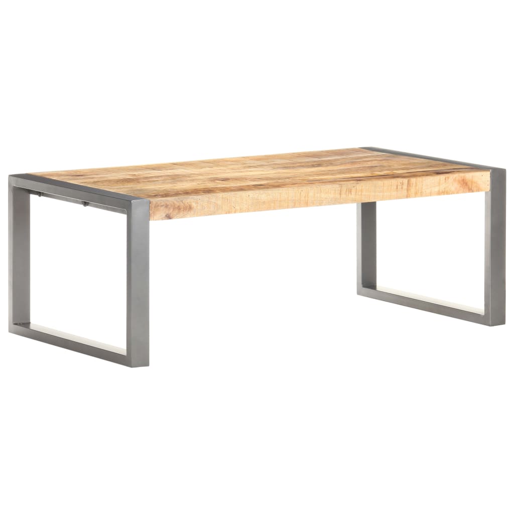 Grande Table Basse en Bois et Acier Industriel-La-Fabrique-Industrielle
