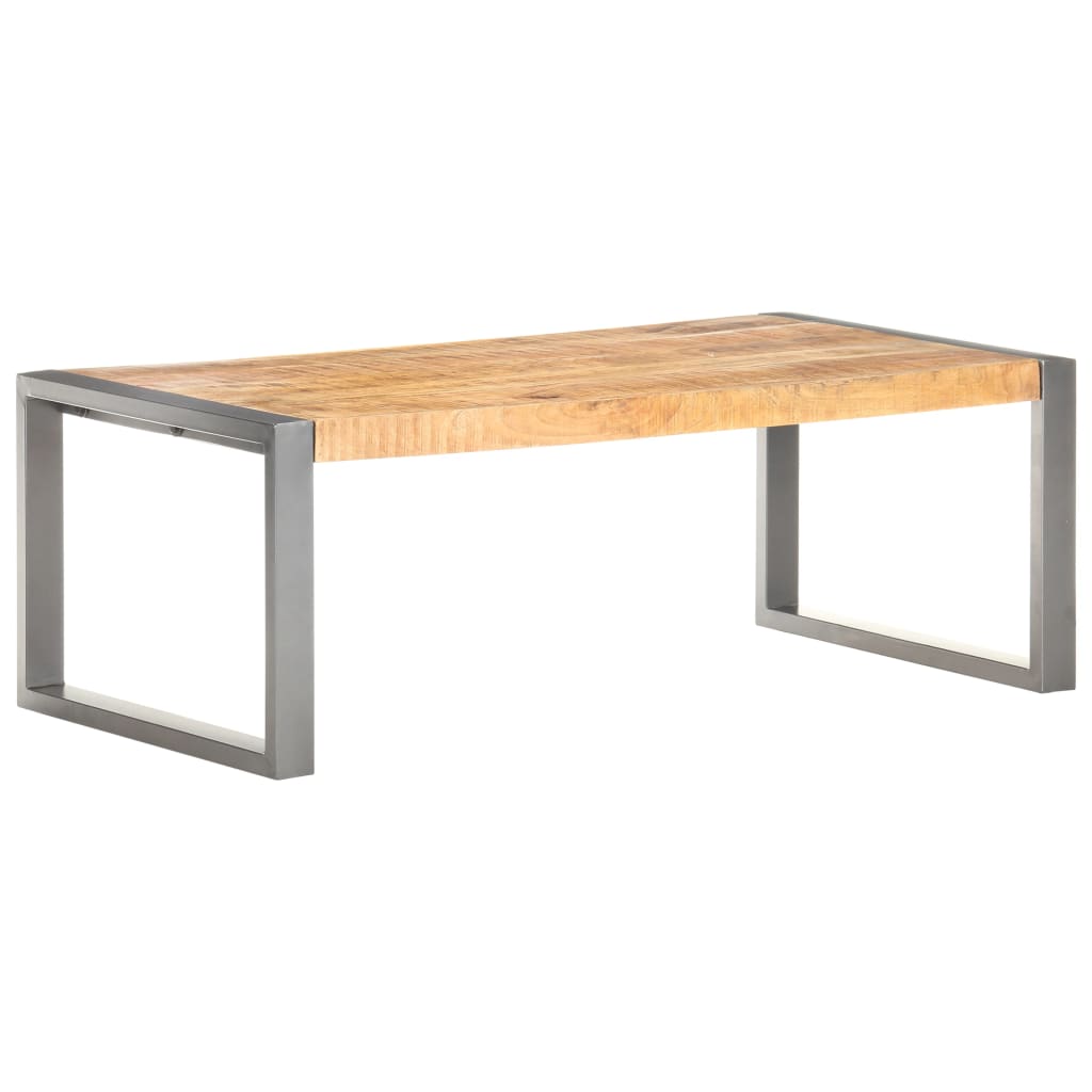 Grande Table Basse en Bois et Acier Industriel-La-Fabrique-Industrielle