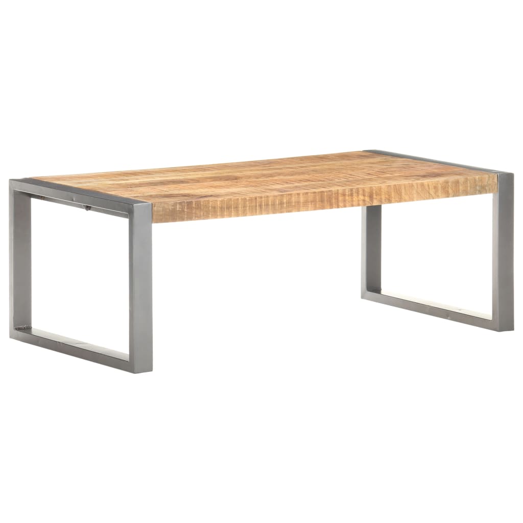 Grande Table Basse en Bois et Acier Industriel-La-Fabrique-Industrielle
