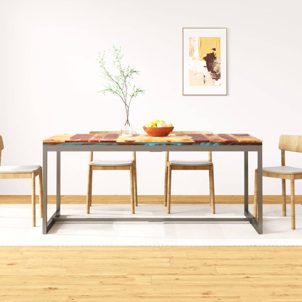 Grande Table à Manger Industrielle en Bois et Acier-La-Fabrique-Industrielle