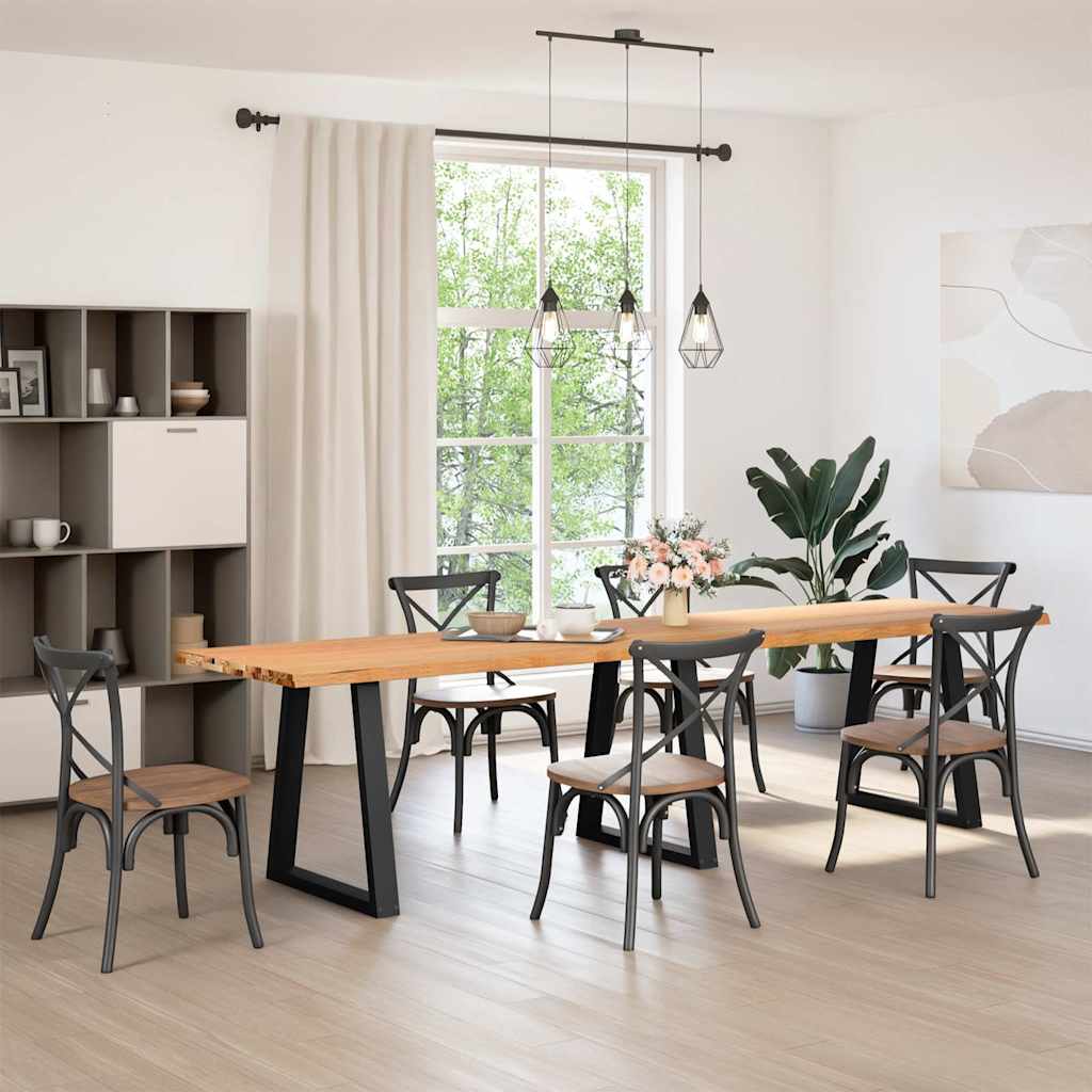 Grande Table à Manger Industrielle en Bois et Métal Noir-La-Fabrique-Industrielle