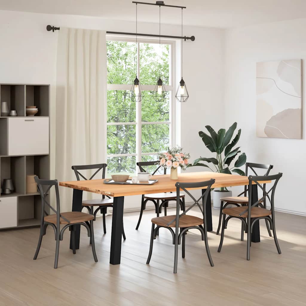 Grande Table en Bois Massif et Chêne Naturel-La-Fabrique-Industrielle