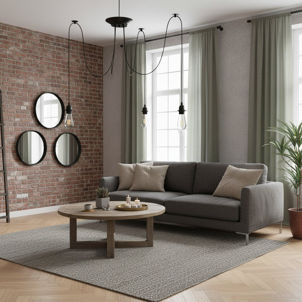 Grande Suspension Industrielle en Métal Noir