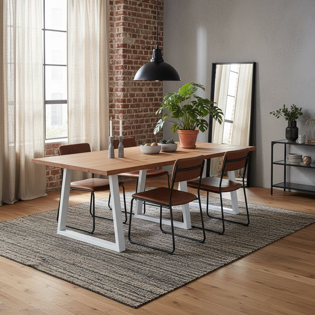 Grande Table Salle à Manger en Bois de Chêne