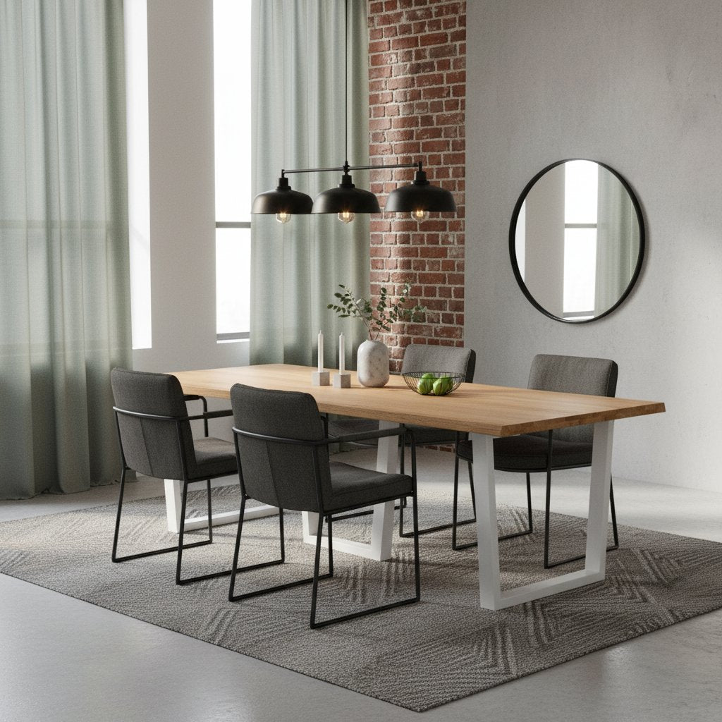 Grande Table en Bois Clair au Design Naturel