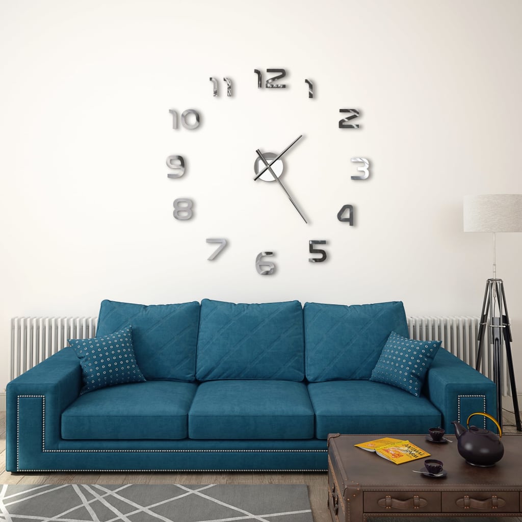 Grosse Horloge Industrielle 3D en Argent Brillant-Argent-La-Fabrique-Industrielle