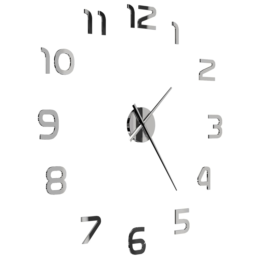 Grosse Horloge Industrielle 3D en Argent Brillant-La-Fabrique-Industrielle