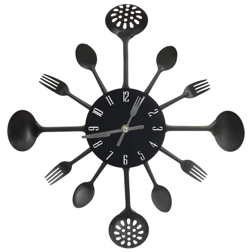 Horloge Cuisine Industrielle en Aluminium Noir-La-Fabrique-Industrielle