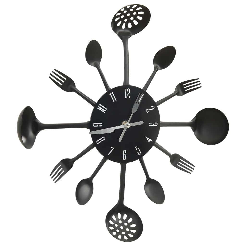 Horloge Cuisine Industrielle en Aluminium Noir-La-Fabrique-Industrielle