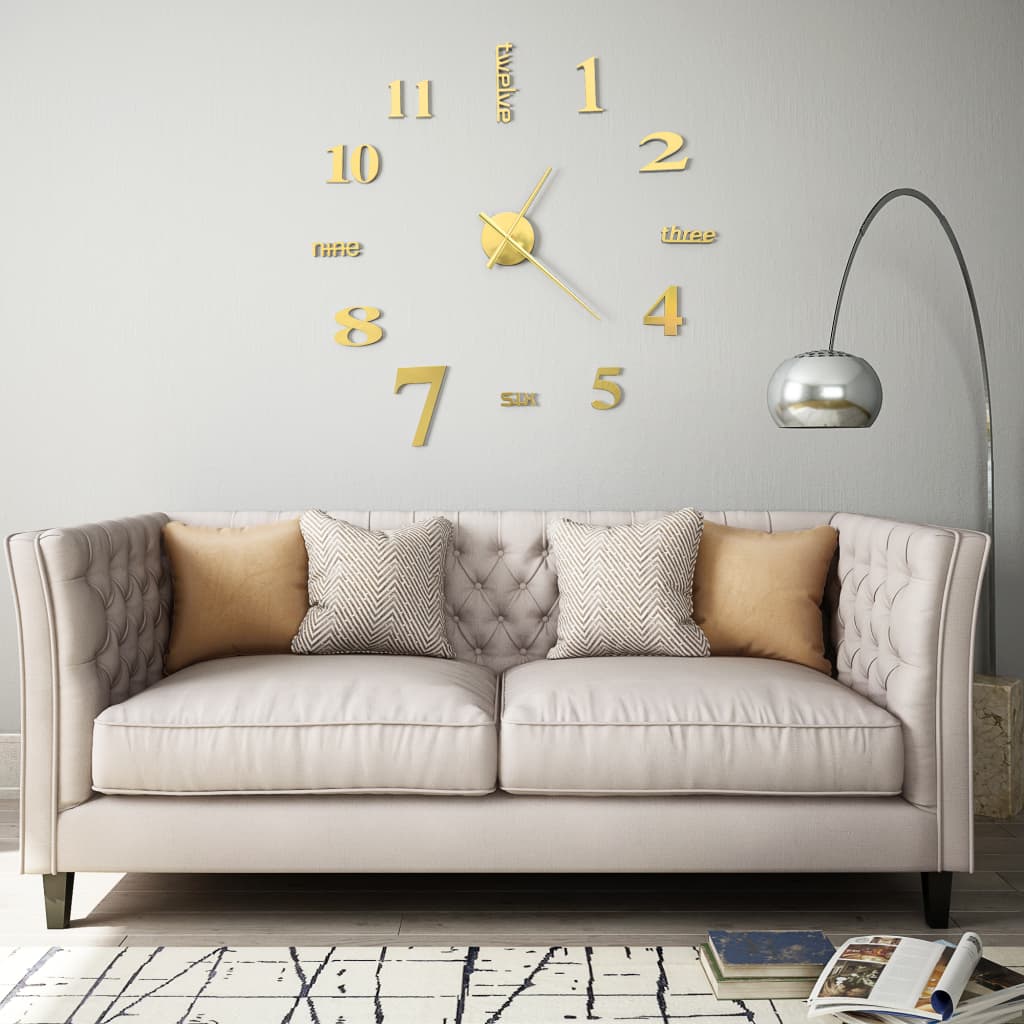 Horloge Industrielle Murale XXL 100 cm-Doré-La-Fabrique-Industrielle