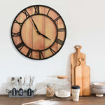 Horloge Industrielle Murale en MDF et Fer Noir-La-Fabrique-Industrielle