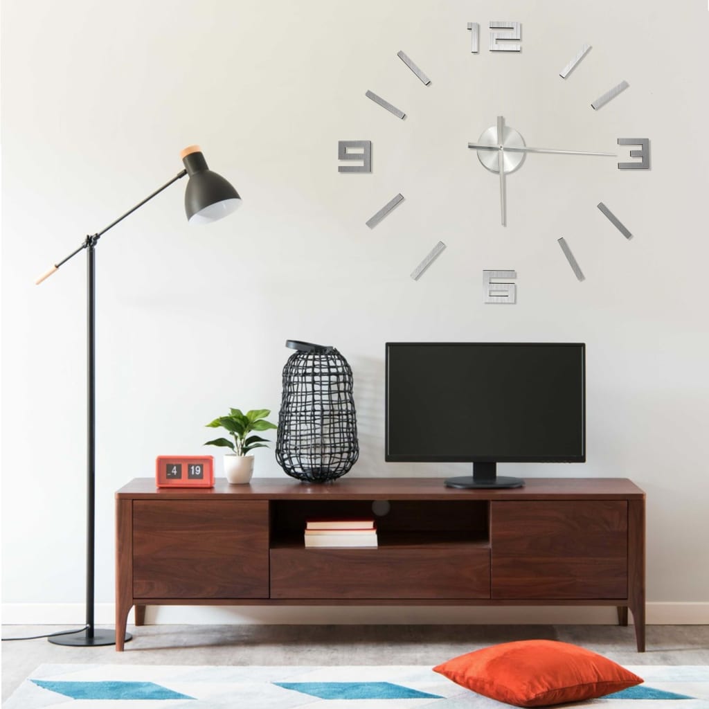 Horloge Industrielle XXL avec Effet 3D-Argent-La-Fabrique-Industrielle