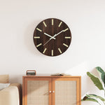 Horloge Industrielle en Bois à Aiguilles Lumineuses-Marron-La-Fabrique-Industrielle