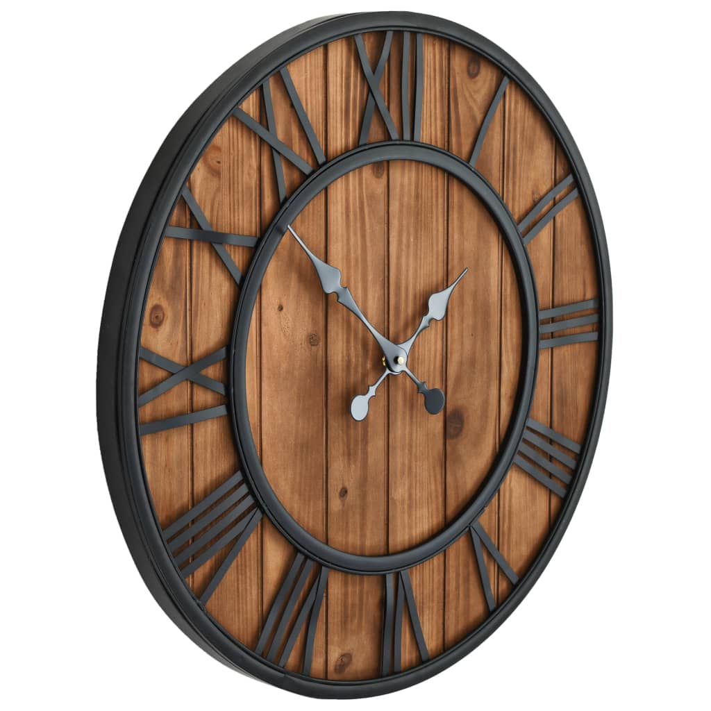 Horloge Industrielle en Bois et Métal-La-Fabrique-Industrielle