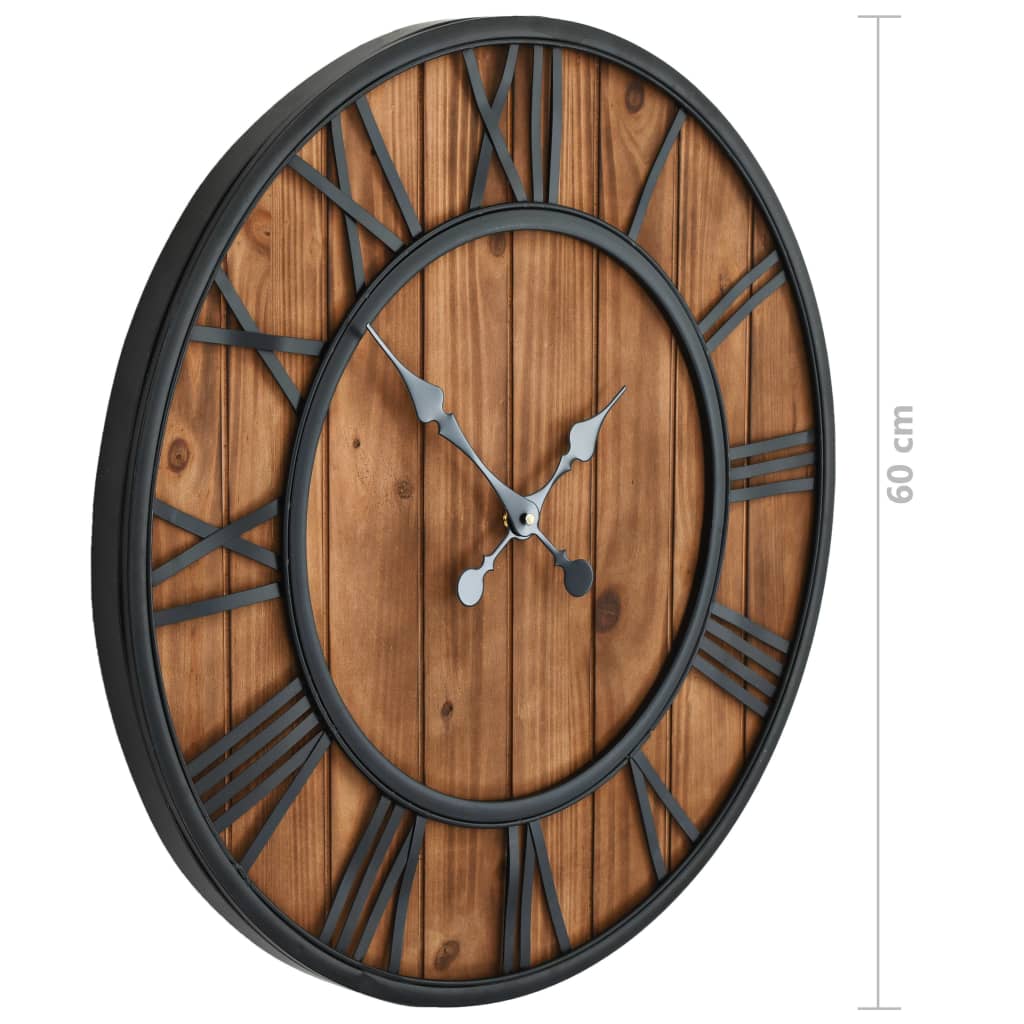 Horloge Industrielle en Bois et Métal-La-Fabrique-Industrielle