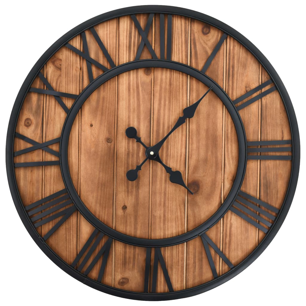 Horloge Industrielle en Bois et Métal-La-Fabrique-Industrielle