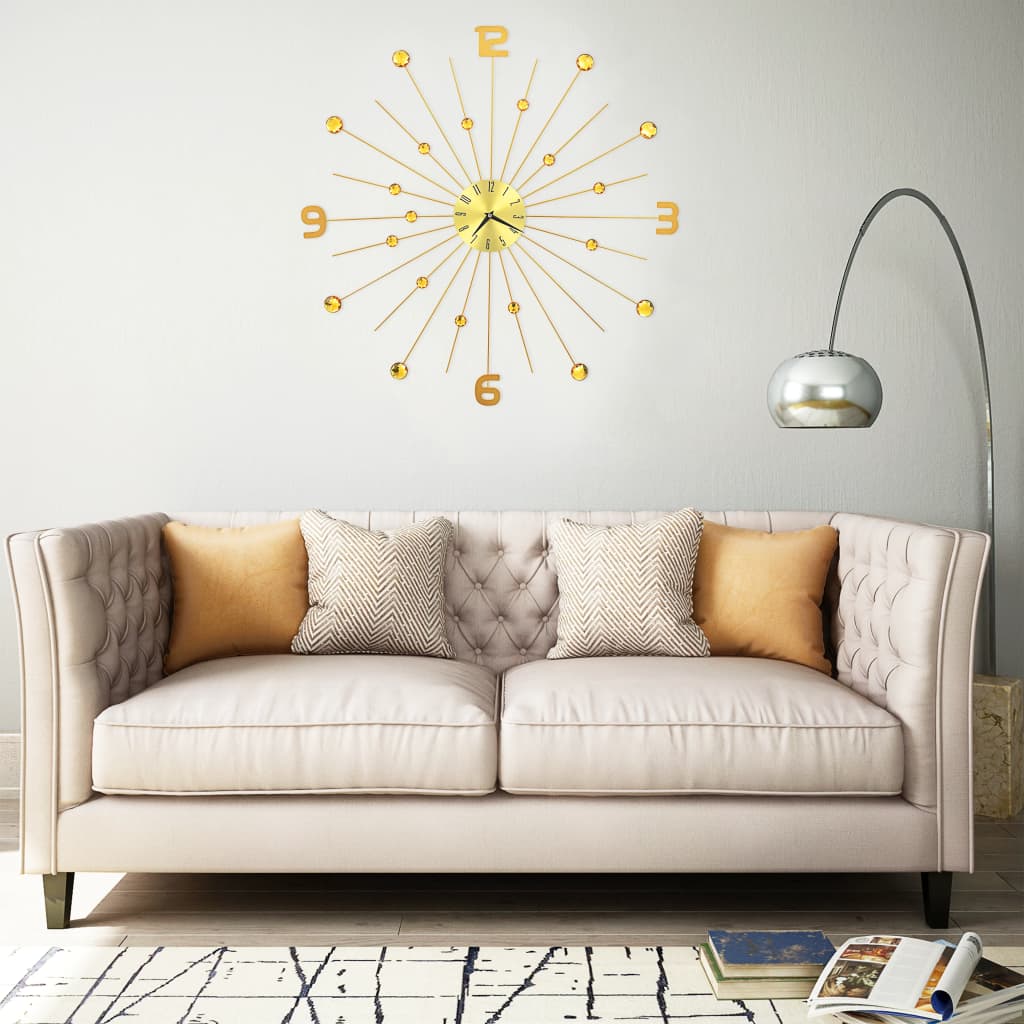 Horloge Murale Élégante en Métal Industriel-doré avec chiffre-70 cm-La-Fabrique-Industrielle