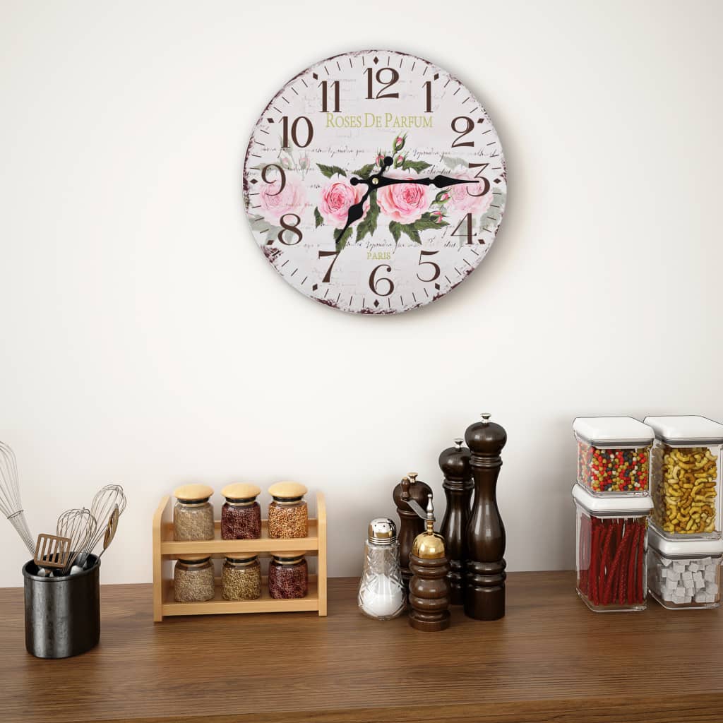 Horloge Murale Industrielle Style Vintage-Fleur-30 cm-La-Fabrique-Industrielle