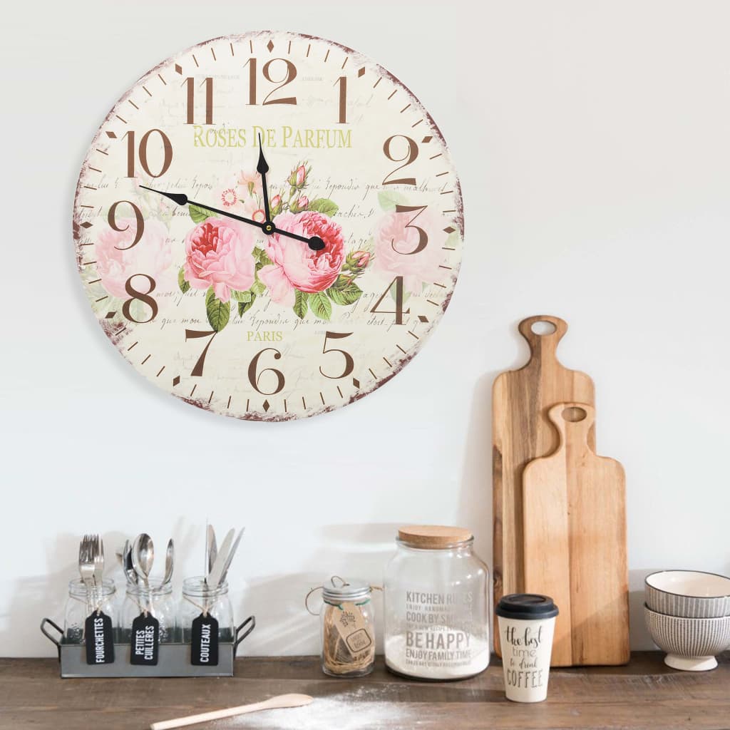Horloge Murale Industrielle Style Vintage-Fleur-60 cm-La-Fabrique-Industrielle