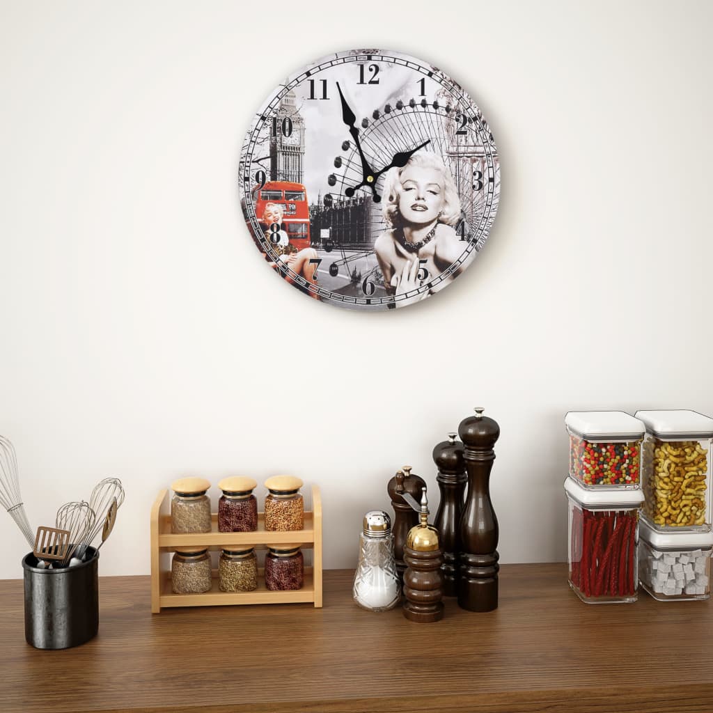 Horloge Murale Industrielle Style Vintage-Multicolore-30 cm-La-Fabrique-Industrielle