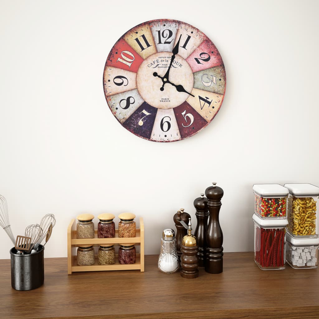 Horloge Murale Industrielle Style Vintage-coloré-30 cm-La-Fabrique-Industrielle