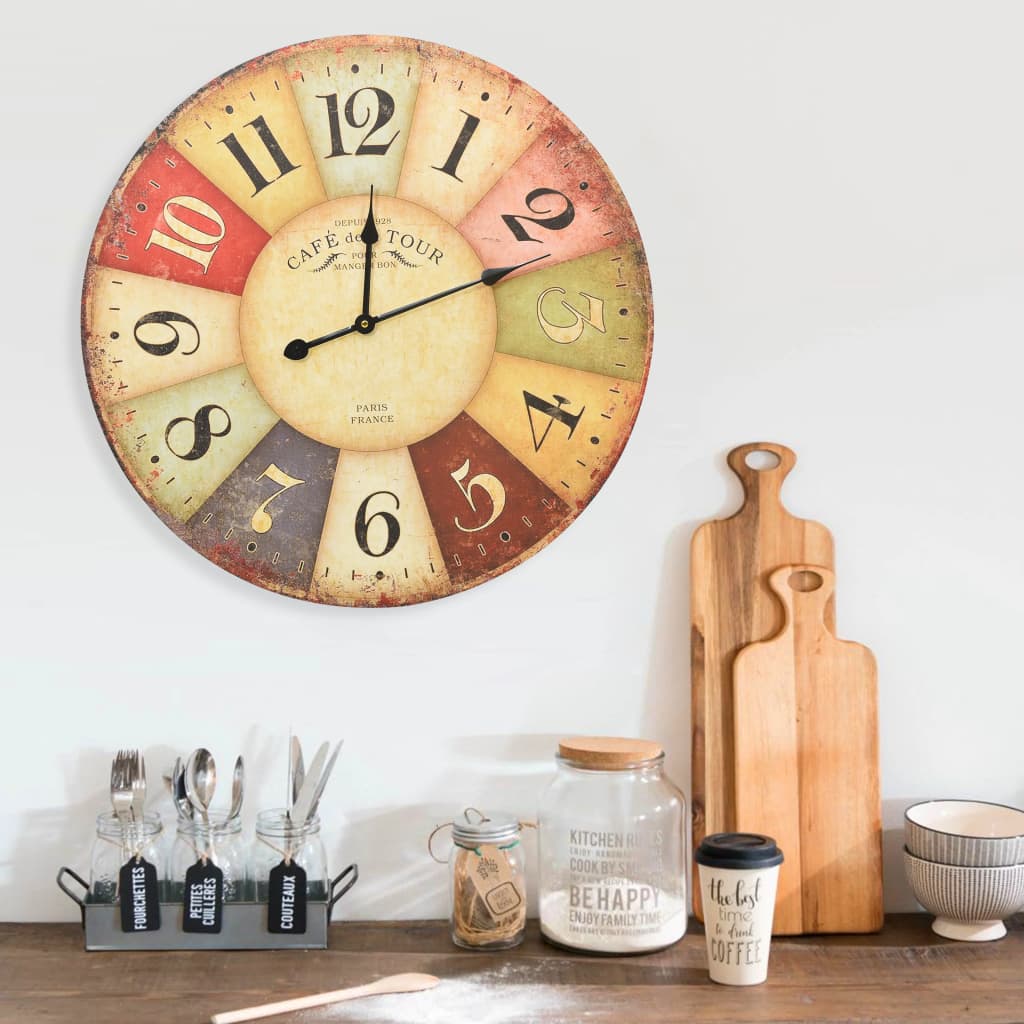 Horloge Murale Industrielle Style Vintage-coloré-60 cm-La-Fabrique-Industrielle