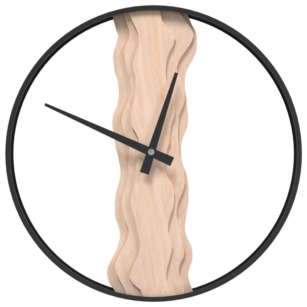 Horloge Murale en Bois et Métal Noir Industriel-La-Fabrique-Industrielle