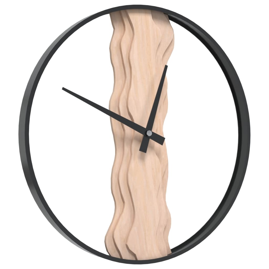 Horloge Murale en Bois et Métal Noir Industriel-La-Fabrique-Industrielle