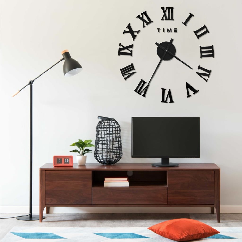 Horloge Murale en Chiffres Romains Design-Noir-La-Fabrique-Industrielle
